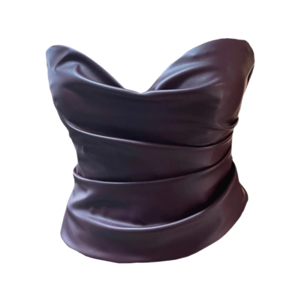 Brown Leather Corset Top